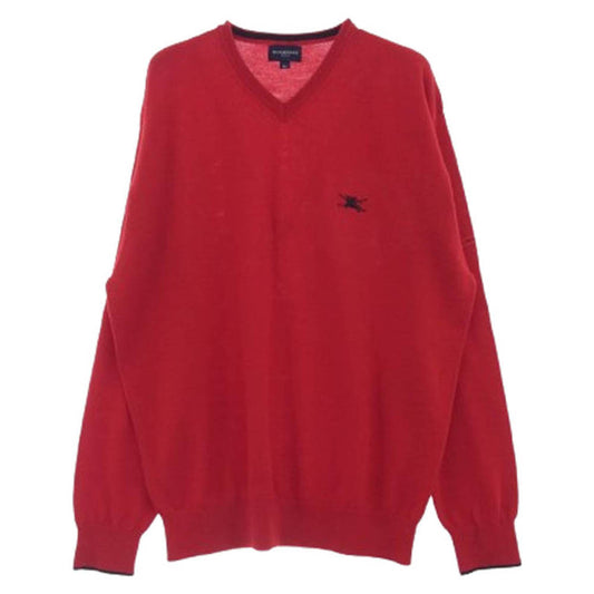 BURBERRY バーバリー BFT50-110-16 GOLF 刺繍 ロゴ Vネック セーター レッド系 M【中古】