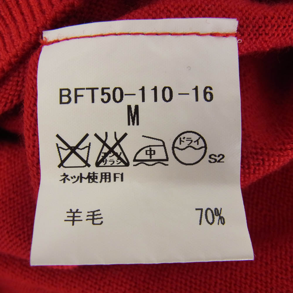 BURBERRY バーバリー BFT50-110-16 GOLF 刺繍 ロゴ Vネック セーター レッド系 M【中古】