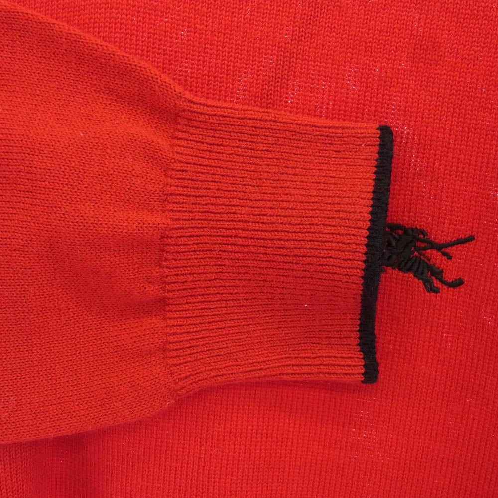 BURBERRY バーバリー BFT50-110-16 GOLF 刺繍 ロゴ Vネック セーター レッド系 M【中古】
