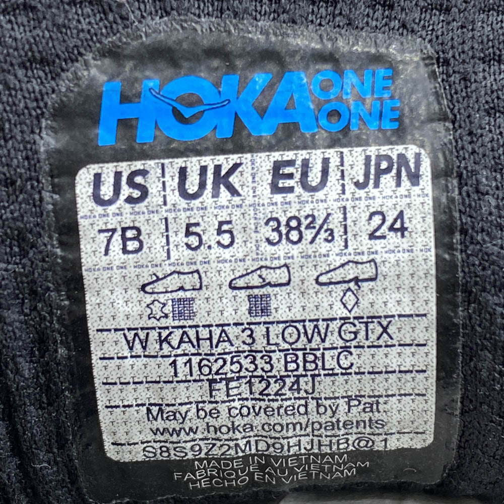 HOKA ONE ONE ホカ オネオネ 1162533 Women's Kaha 3 Low GORE-TEX Black/Black ウィメンズ カハ3 ロー ゴアテックス ブラック/ブラック ブラック系 24cm【中古】