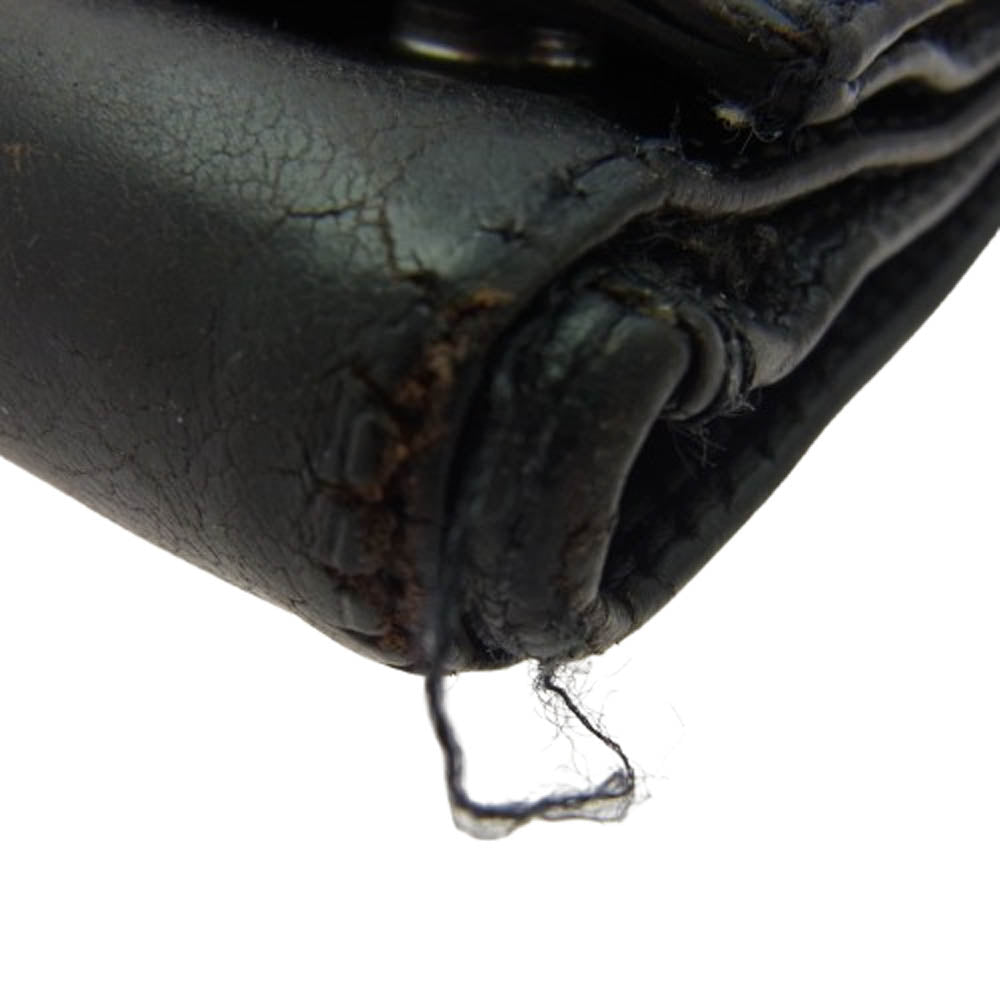 CHROME HEARTS クロムハーツ（原本無） 3 FOLD 3フォールド クロスボール コンパクト レザー ウォレット 財布 ブラック系【中古】