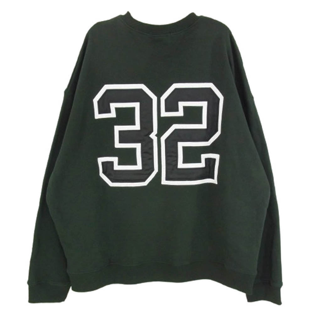 WIND AND SEA ウィンダンシー 24AW Satin Patch Crewneck Sweatshirt サテンロゴパッチ クルーネック スウェットシャツ トレーナー グリーン系 L【中古】
