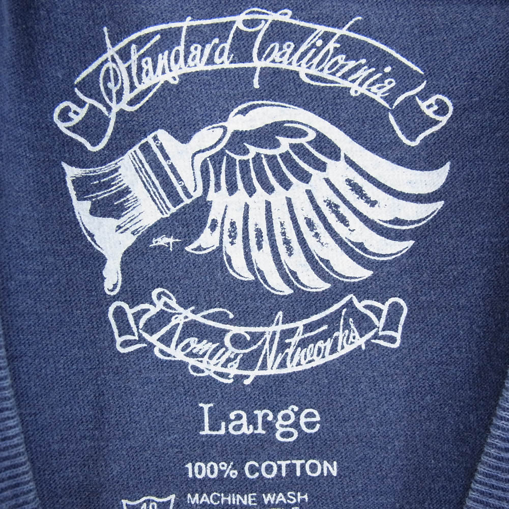 STANDARD CALIFORNIA スタンダードカリフォルニア Hit The Road ヒットザロード 半袖 Tシャツ ネイビー系 L【美品】【中古】