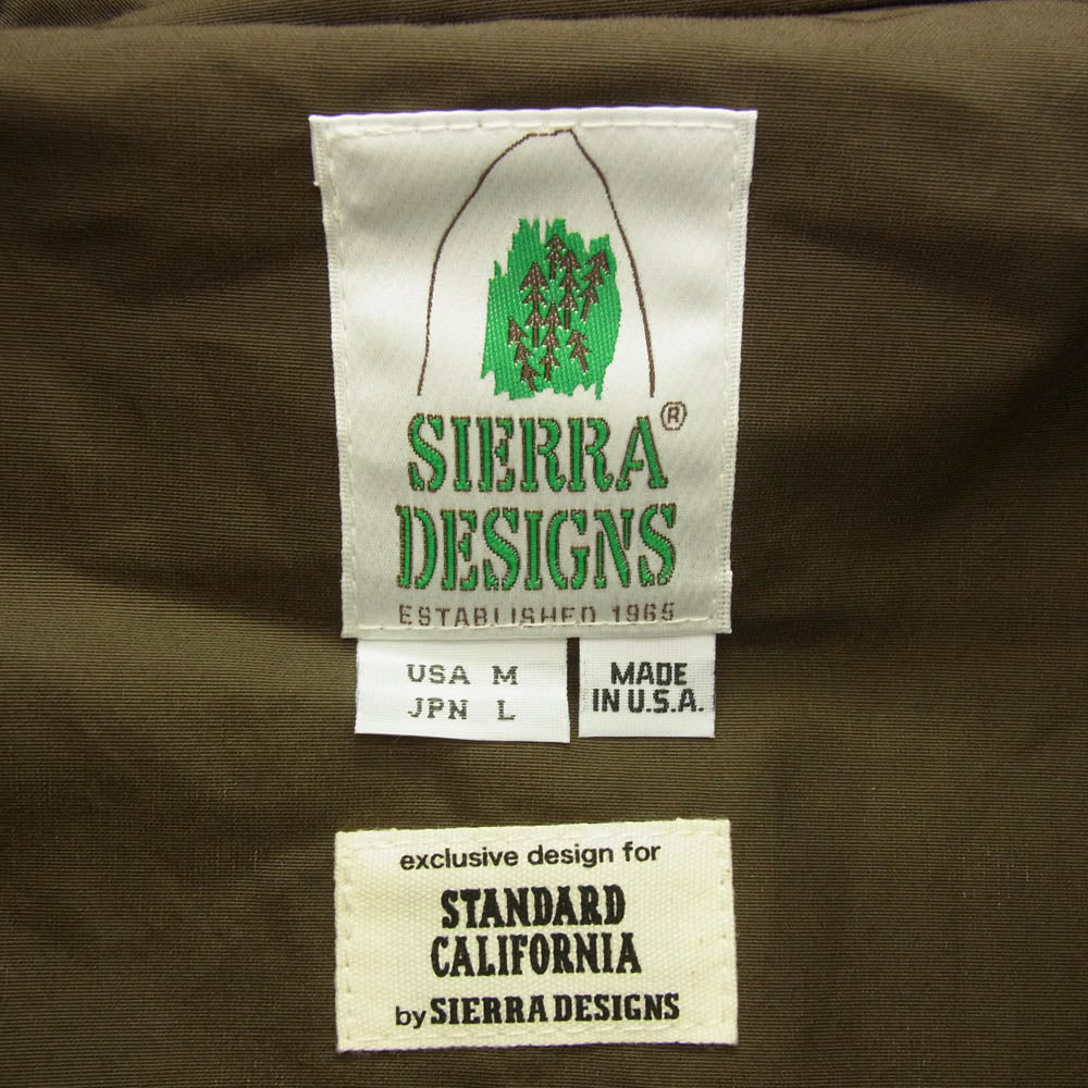 STANDARD CALIFORNIA スタンダードカリフォルニア SIERRA DESIGNS シエラデザイン SD 別注 Mountain Park マウンテンパーカー ライトブラウン系 L【美品】【中古】
