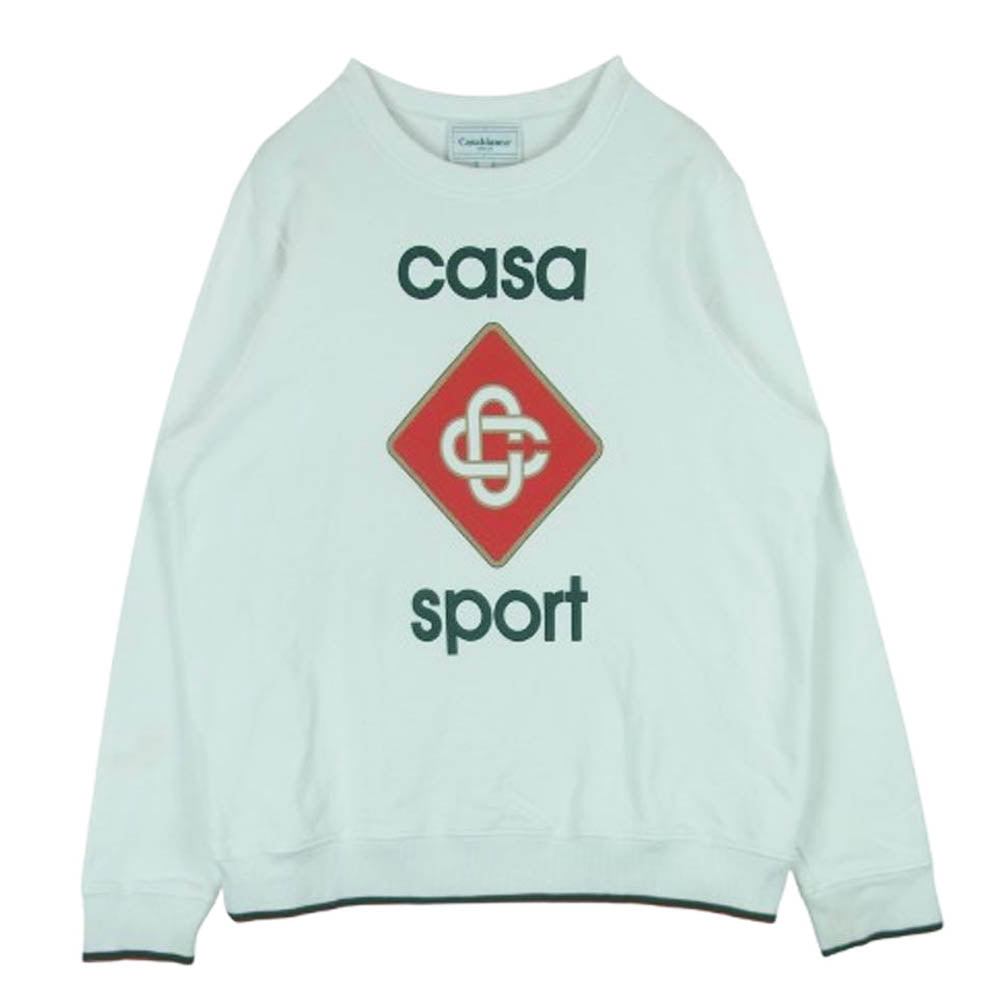 カサブランカ 23SS CASABLANCA23SS-8 グラフィックプリント クルーネック スウェット トレーナー ホワイト系 XL【中古】