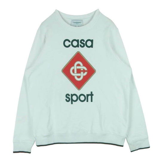 カサブランカ 23SS CASABLANCA23SS-8 グラフィックプリント クルーネック スウェット トレーナー ホワイト系 XL【中古】