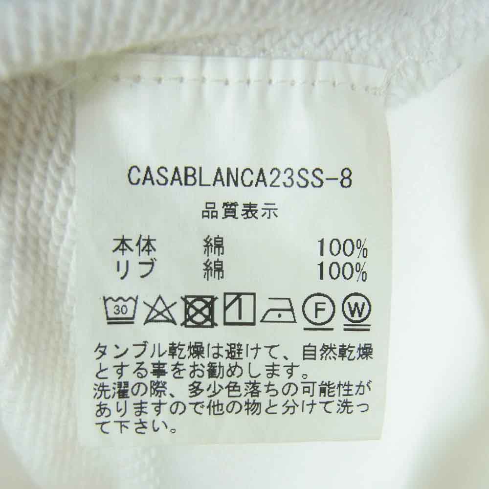カサブランカ 23SS CASABLANCA23SS-8 グラフィックプリント クルーネック スウェット トレーナー ホワイト系 XL【中古】