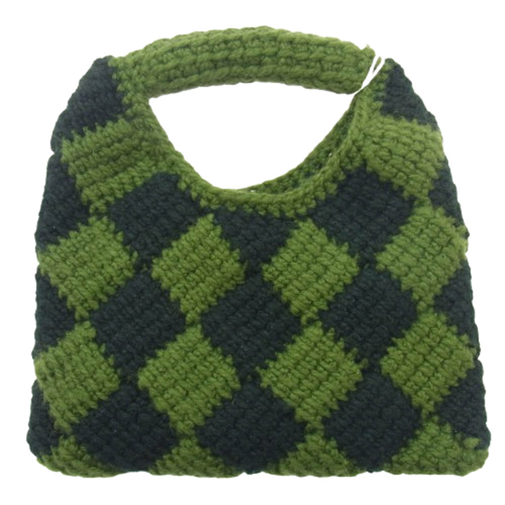 MARNI マルニ M00995 DIAMOND CROCHET ダイヤモンドクロシェットハンドバッグ カーキ系 ブラック系【美品】【中古】