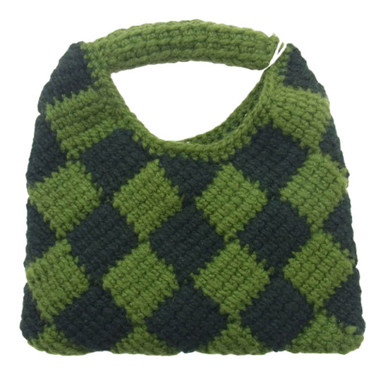 MARNI マルニ M00995 DIAMOND CROCHET ダイヤモンドクロシェットハンドバッグ カーキ系 ブラック系【美品】【中古】