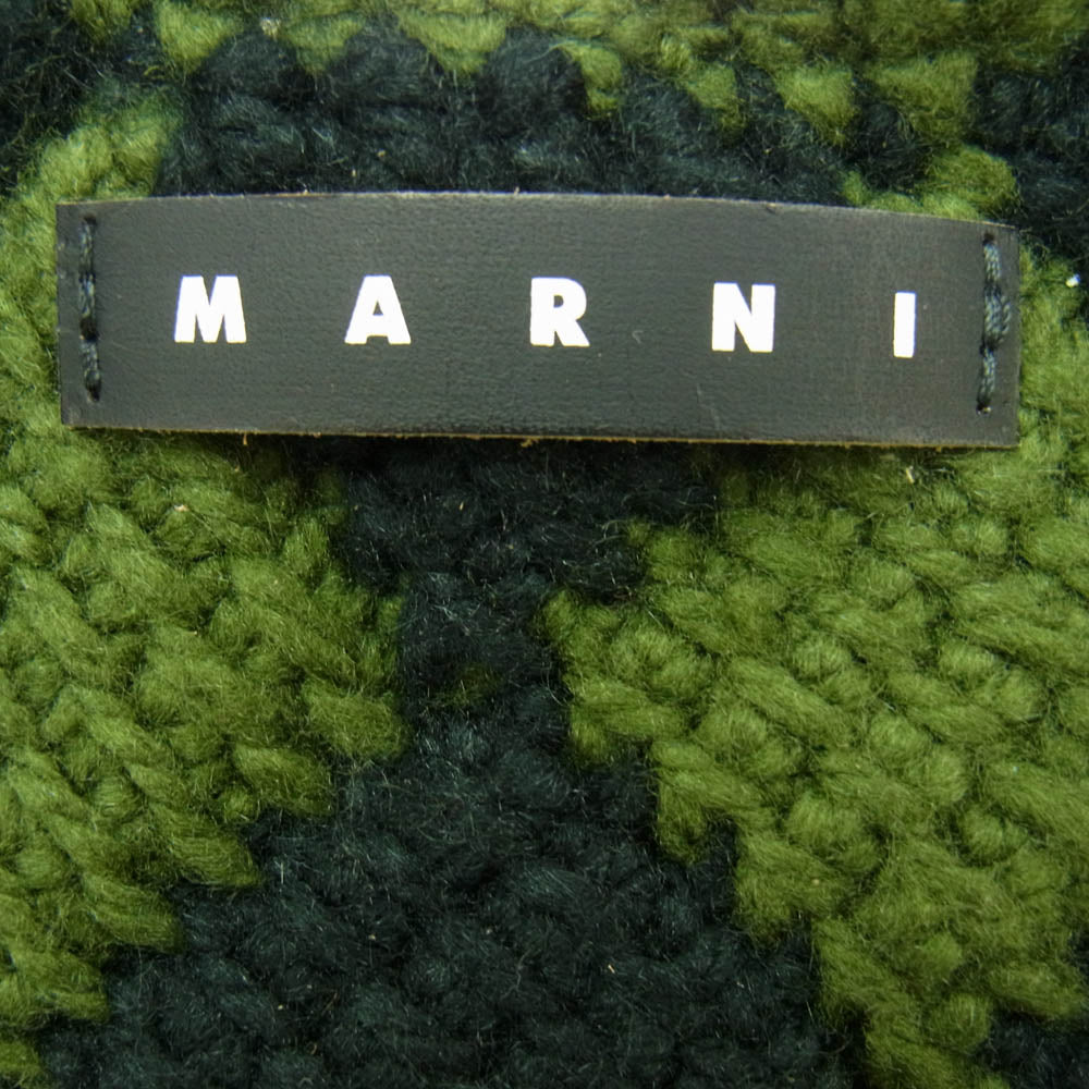 MARNI マルニ M00995 DIAMOND CROCHET ダイヤモンドクロシェットハンドバッグ カーキ系 ブラック系【美品】【中古】