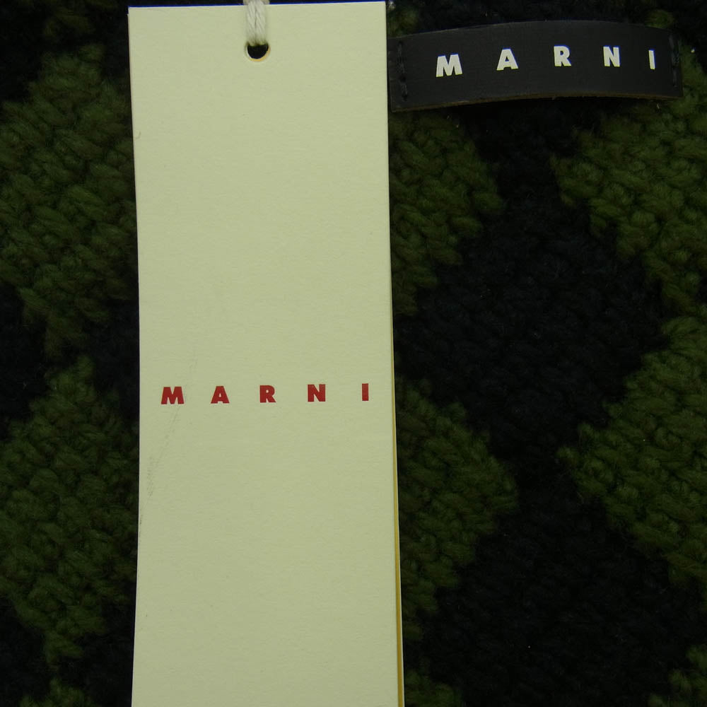 MARNI マルニ M00995 DIAMOND CROCHET ダイヤモンドクロシェットハンドバッグ カーキ系 ブラック系【美品】【中古】