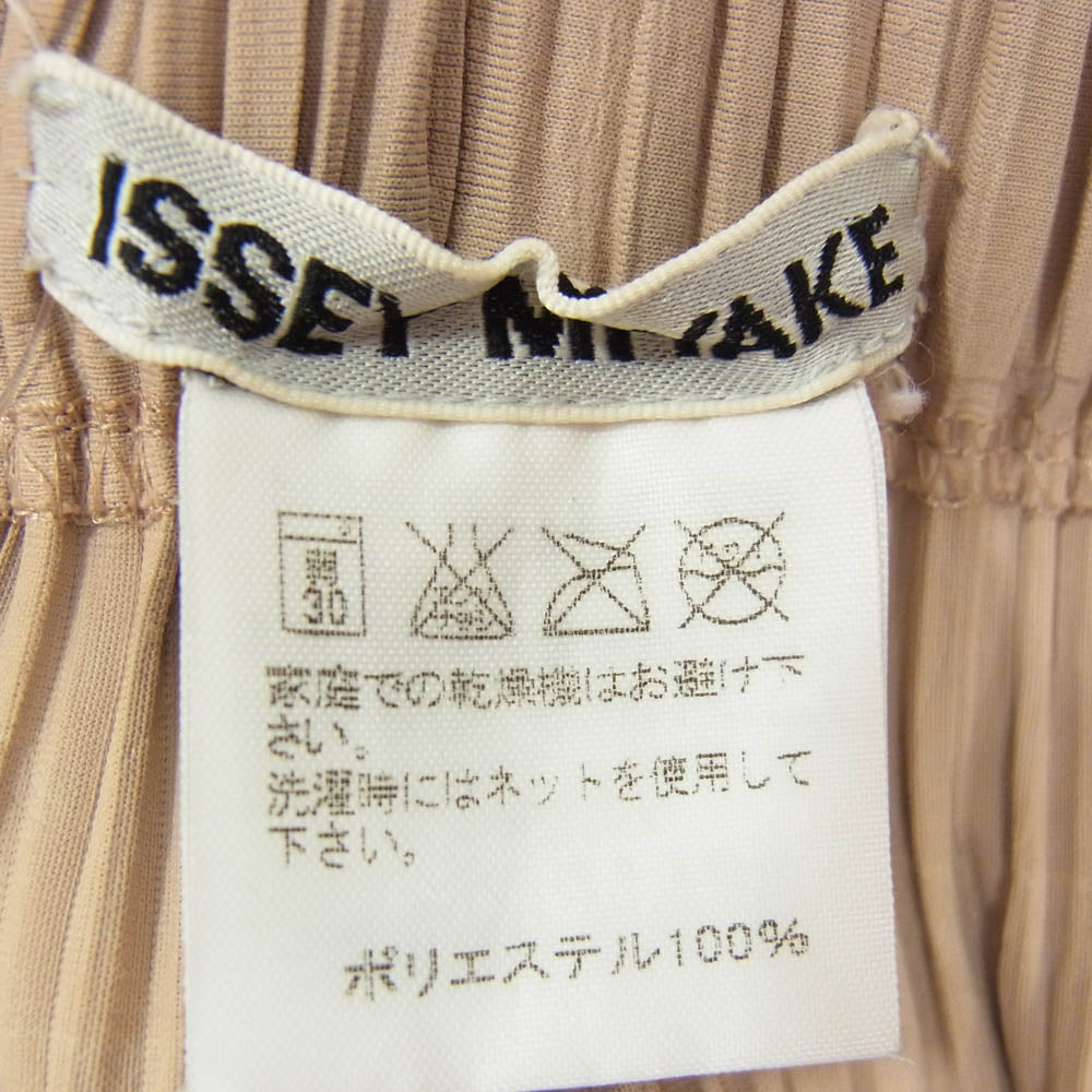 ISSEY MIYAKE イッセイミヤケ IM22FF914 本ライン プリーツ加工 ロング パンツ ベージュ ベージュ系 2【中古】