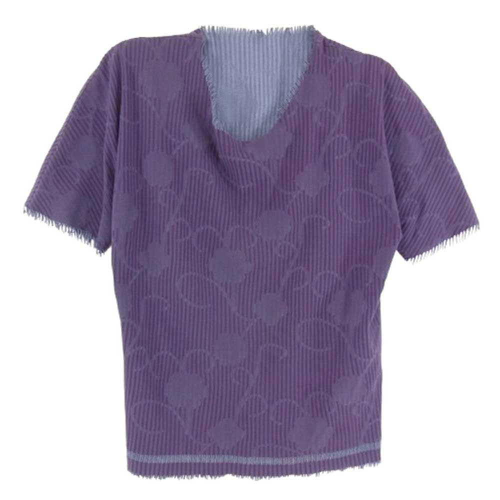 ISSEY MIYAKE イッセイミヤケ A-POC PLEATS PLEASE エーポック プリーツプリーズ フリンジカッティング 半袖 カットソー Tシャツ パープル系 サイズ表記無【中古】