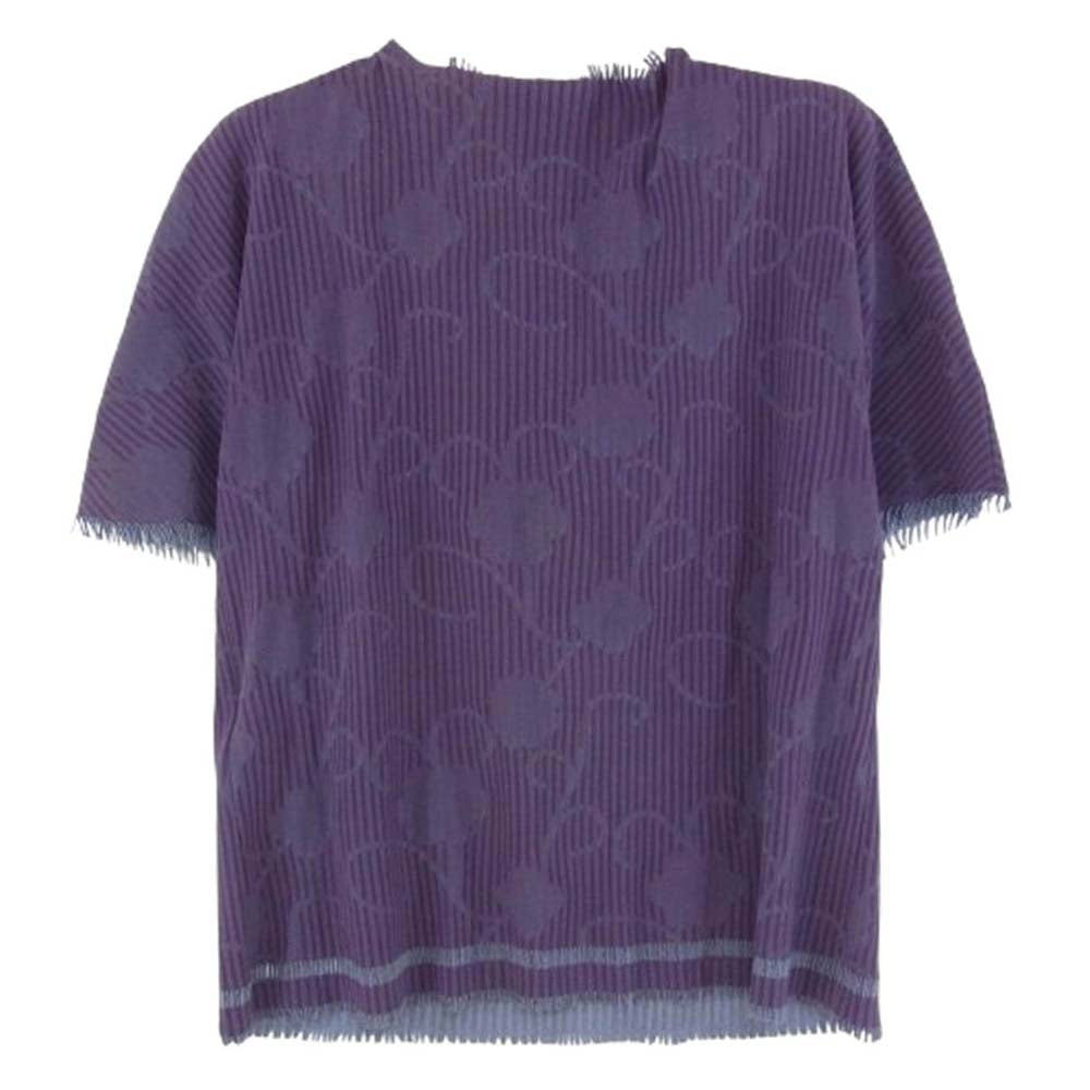 ISSEY MIYAKE イッセイミヤケ A-POC PLEATS PLEASE エーポック プリーツプリーズ フリンジカッティング 半袖 カットソー Tシャツ パープル系 サイズ表記無【中古】