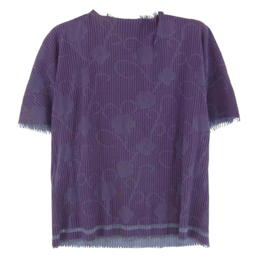 ISSEY MIYAKE イッセイミヤケ A-POC PLEATS PLEASE エーポック プリーツプリーズ フリンジカッティング 半袖 カットソー Tシャツ パープル系 サイズ表記無【中古】