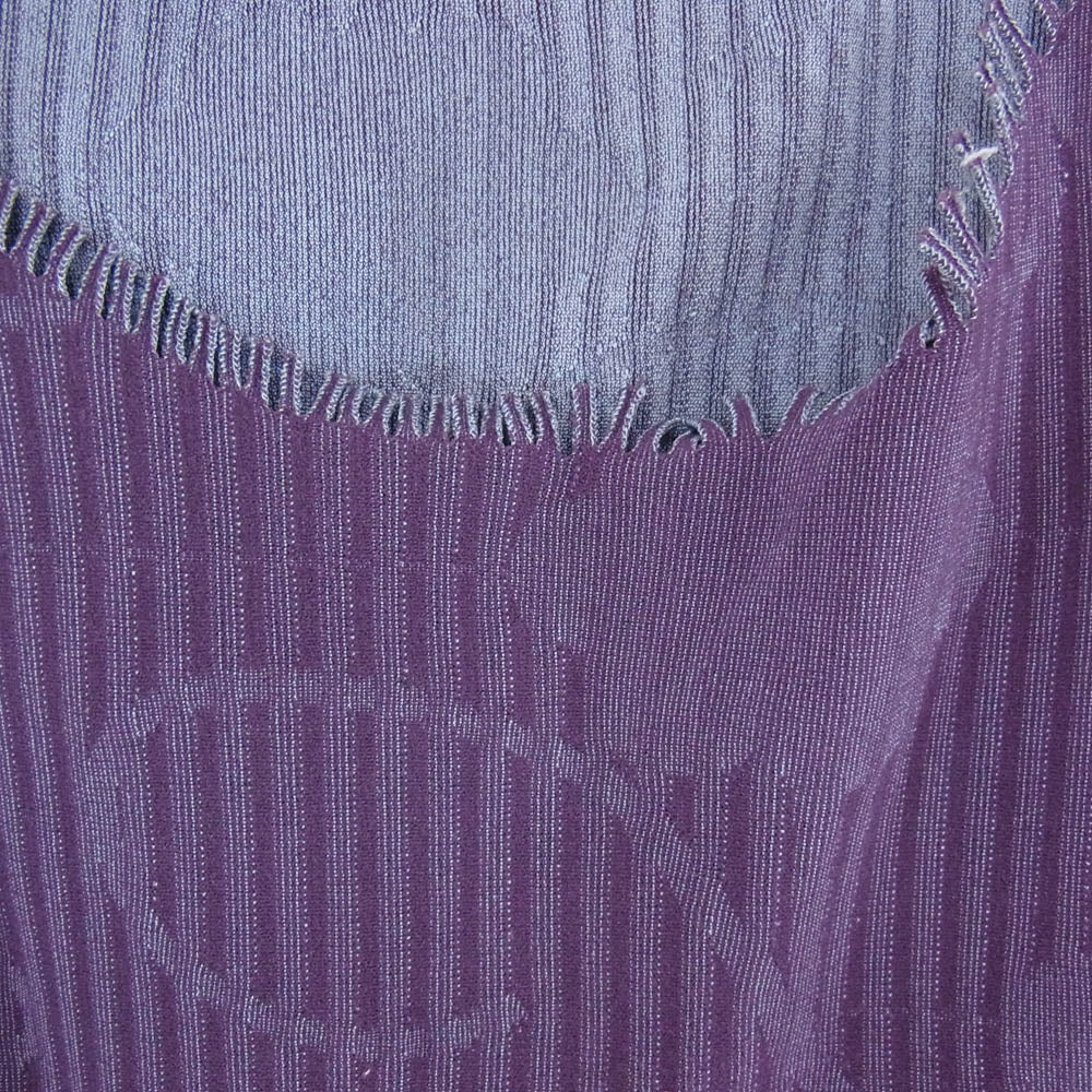 ISSEY MIYAKE イッセイミヤケ A-POC PLEATS PLEASE エーポック プリーツプリーズ フリンジカッティング 半袖 カットソー Tシャツ パープル系 サイズ表記無【中古】