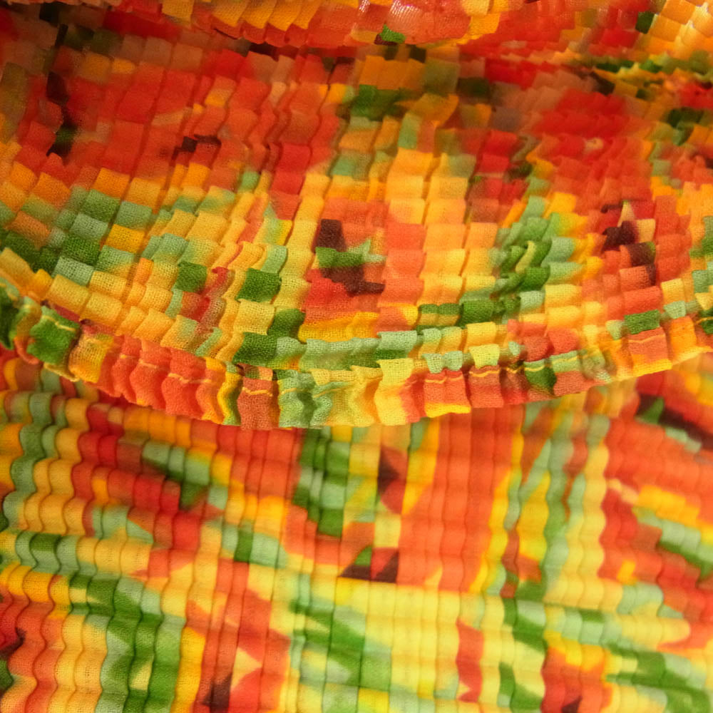 ISSEY MIYAKE イッセイミヤケ IM24FJ504 WHITE LABEL ホワイトレーベル プリーツ加工 ボトルネック 総柄 長袖 カットソー Tシャツ マルチカラー系 2【中古】