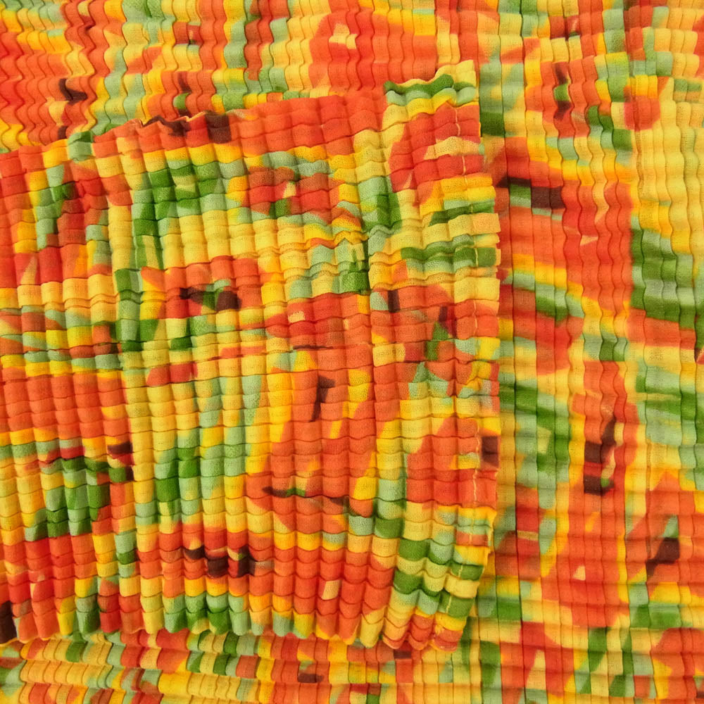 ISSEY MIYAKE イッセイミヤケ IM24FJ504 WHITE LABEL ホワイトレーベル プリーツ加工 ボトルネック 総柄 長袖 カットソー Tシャツ マルチカラー系 2【中古】