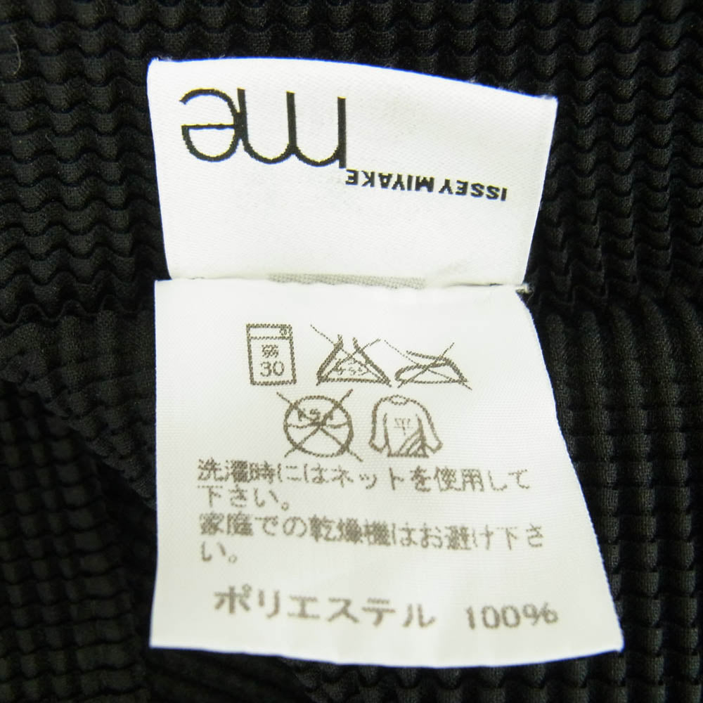 ISSEY MIYAKE イッセイミヤケ MI55FK105 me ミー プリーツ加工 ボトルネック 半袖 カットソー Tシャツ ブラック ブラック系【中古】