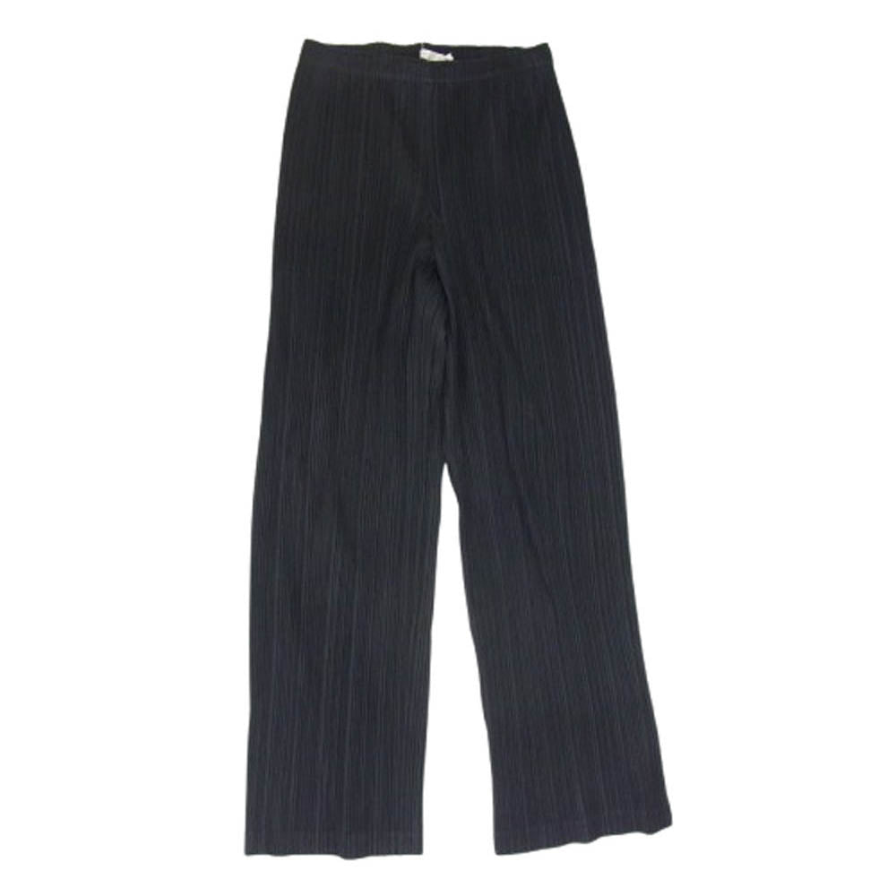 PLEATS PLEASE プリーツプリーズ イッセイミヤケ 7565052 プリーツ加工 ウエストゴム イージー パンツ ブラック系 3【中古】