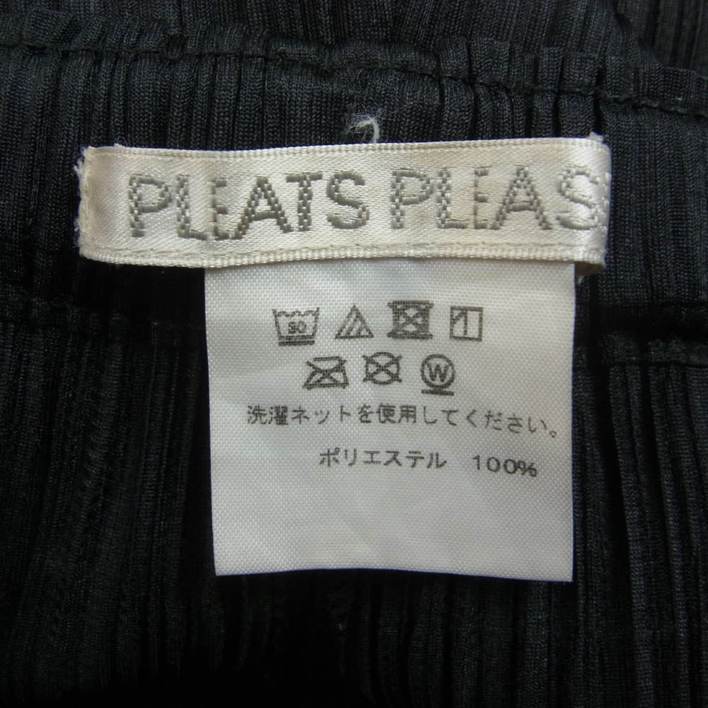 PLEATS PLEASE プリーツプリーズ イッセイミヤケ PP71-JF125 プリーツ加工 ウエストゴム イージー パンツ ブラック系 3【中古】