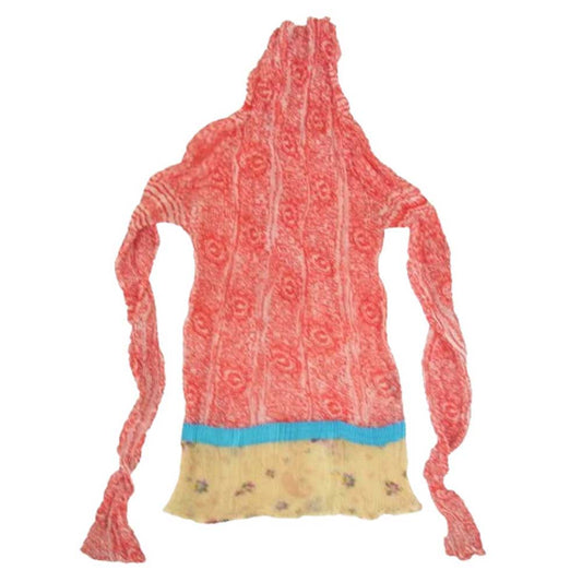 ISSEY MIYAKE イッセイミヤケ IF52FJ283 FETE ウェーブプリーツ加工 総柄 ハイネック 長袖 カットソー レッド系 2【中古】