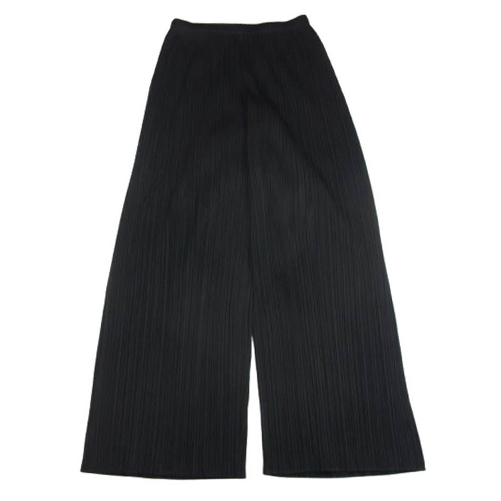 PLEATS PLEASE プリーツプリーズ イッセイミヤケ PP55-JF105 プリーツ加工 ウエストゴム イージー パンツ ブラック系 4【中古】