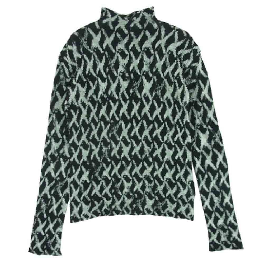 ISSEY MIYAKE イッセイミヤケ IF62FJ293 FETE ボトルネック 総柄 長袖 カットソー 日本製 ブラック系 ホワイト系 02【中古】
