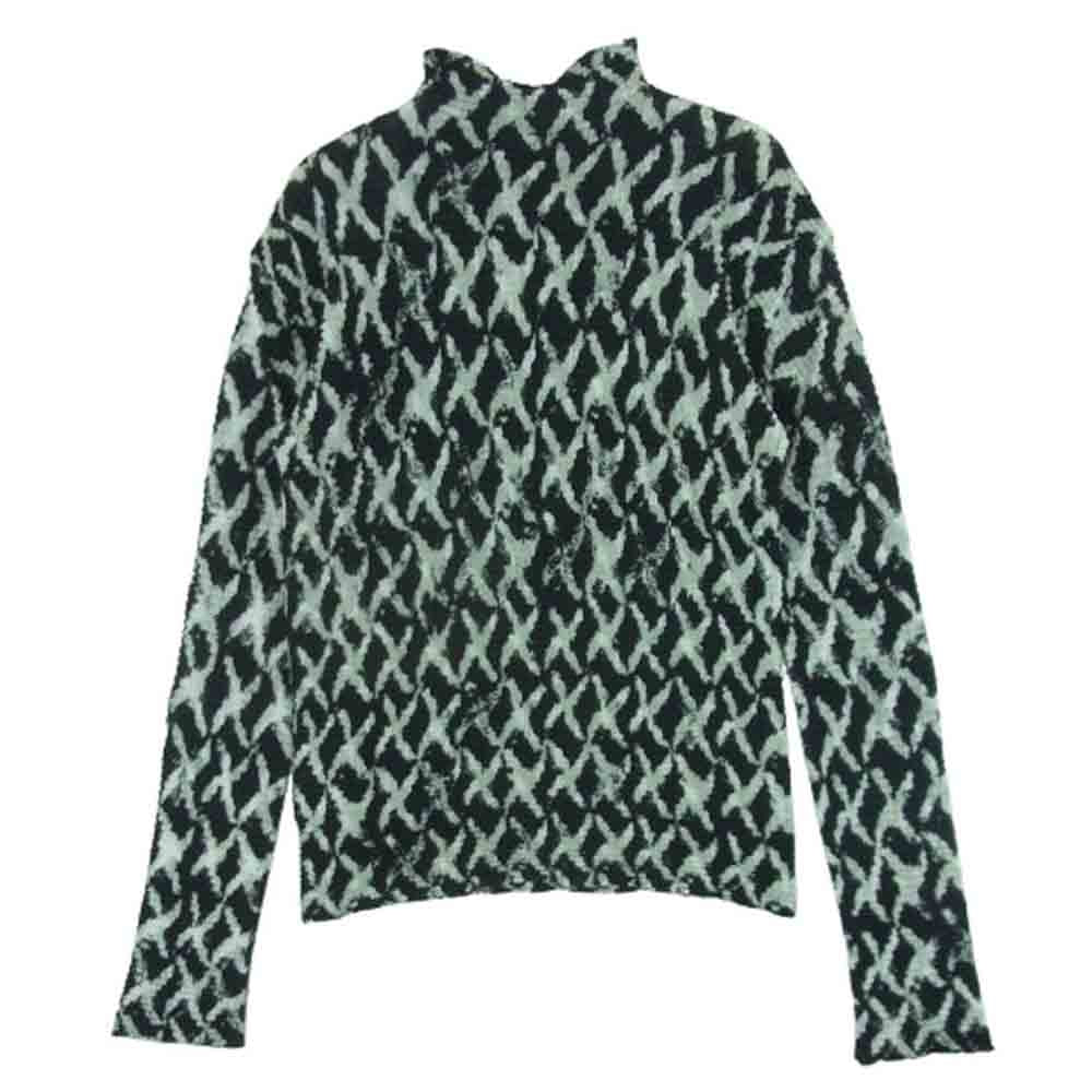 ISSEY MIYAKE イッセイミヤケ IF62FJ293 FETE ボトルネック 総柄 長袖 カットソー 日本製 ブラック系 ホワイト系 02【中古】