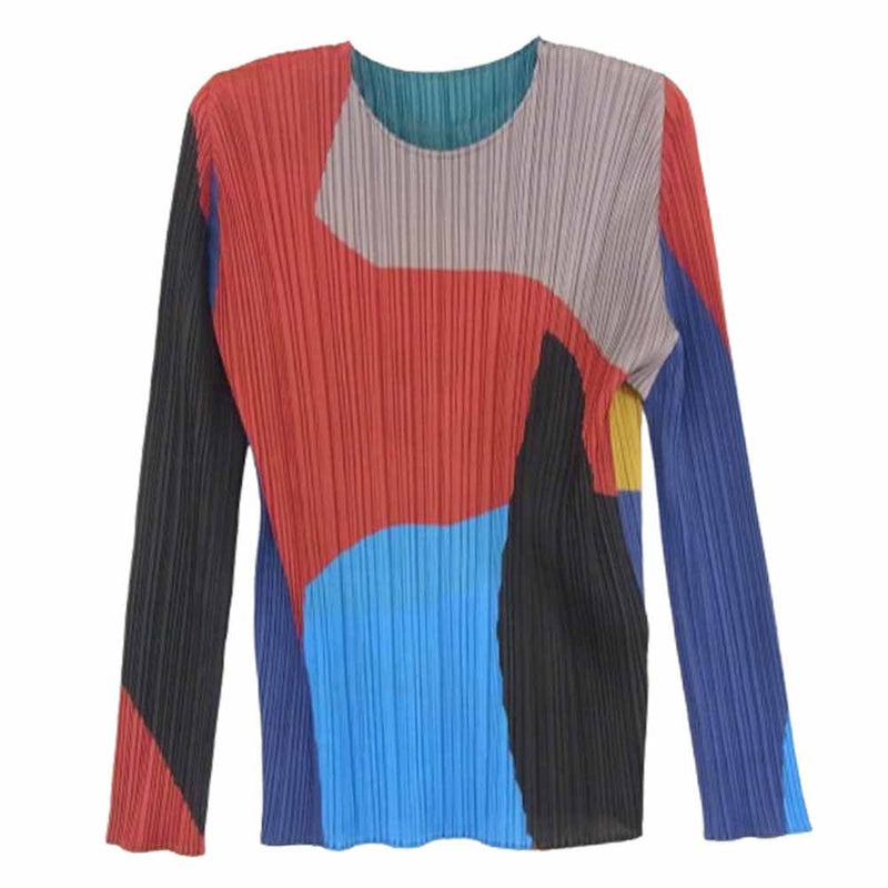 PLEATS PLEASE プリーツプリーズ イッセイミヤケ 18AW PP83-JK701 プリーツ加工 マルチカラー 長袖 Tシャツ カットソー マルチカラー系 3【中古】