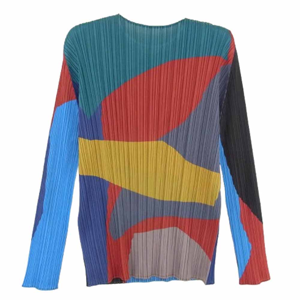 PLEATS PLEASE プリーツプリーズ イッセイミヤケ 18AW PP83-JK701 プリーツ加工 マルチカラー 長袖 Tシャツ カットソー マルチカラー系 3【中古】
