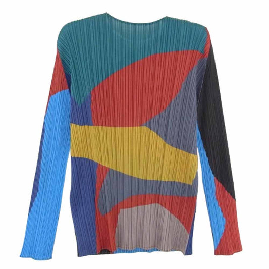 PLEATS PLEASE プリーツプリーズ イッセイミヤケ 18AW PP83-JK701 プリーツ加工 マルチカラー 長袖 Tシャツ カットソー マルチカラー系 3【中古】