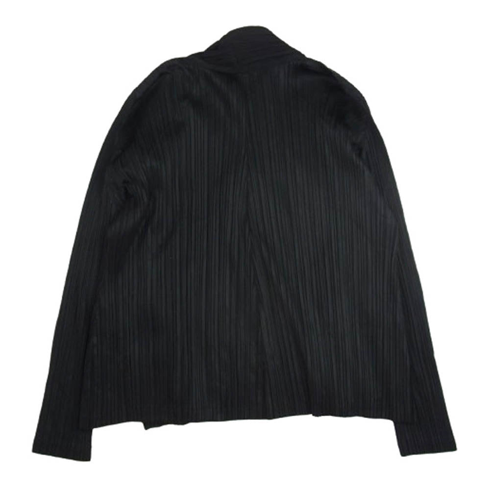 PLEATS PLEASE プリーツプリーズ イッセイミヤケ PP71-J0122 プリーツ加工 ショールカラー カーディガン ジャケット ブラック系 3【中古】
