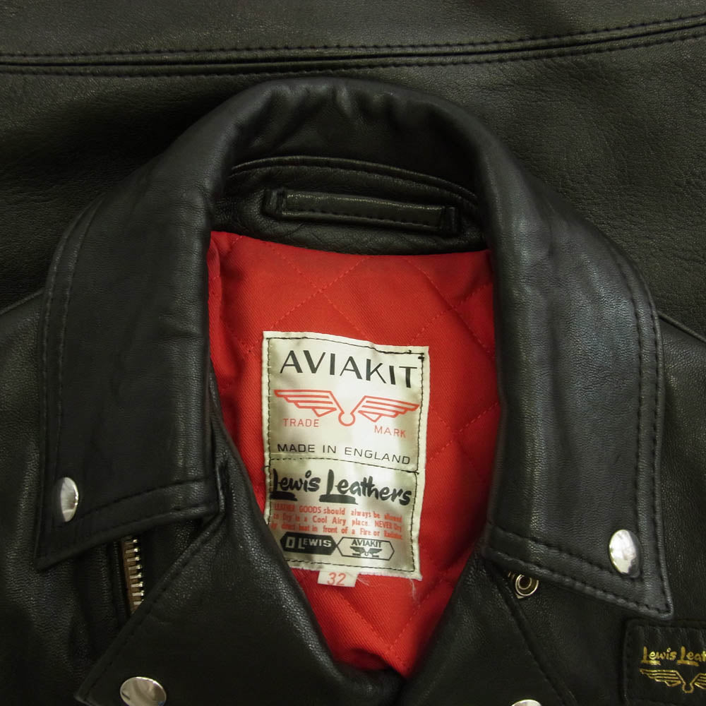 Lewis Leathers ルイスレザー Lightning Sheep ライトニング シープスキン レザー ダブル ライダース ジャケット ブラック系 32【中古】