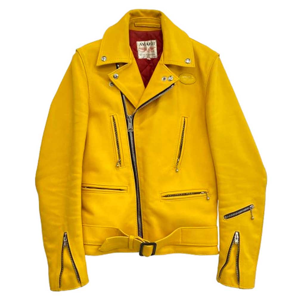 Lewis Leathers ルイスレザー Bermuda バミューダ LIXジップ ダブル ライダース ジャケット イエロー系 34【中古】