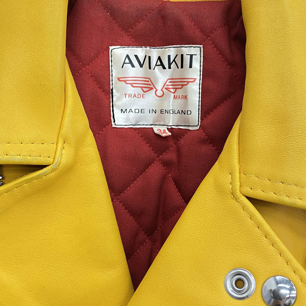 Lewis Leathers ルイスレザー Bermuda バミューダ LIXジップ ダブル ライダース ジャケット イエロー系 34【中古】