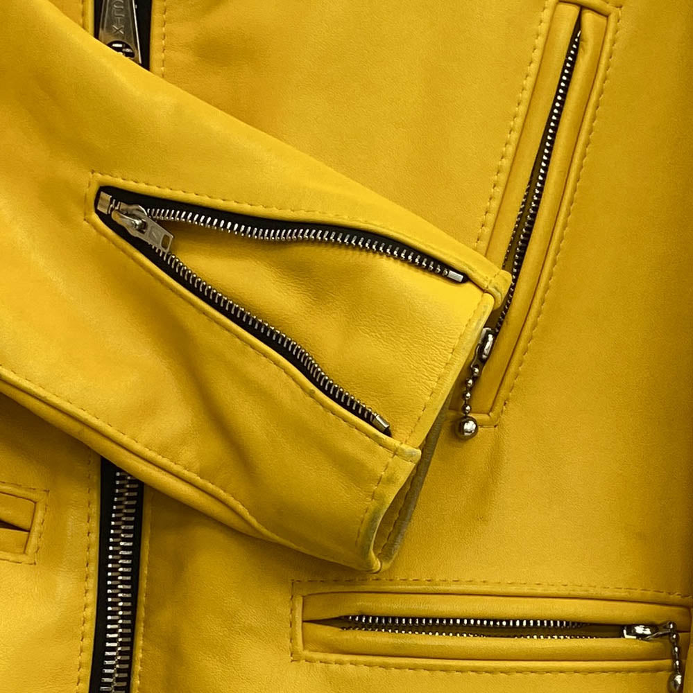 Lewis Leathers ルイスレザー Bermuda バミューダ LIXジップ ダブル ライダース ジャケット イエロー系 34【中古】