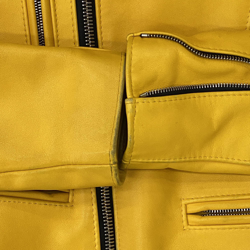 Lewis Leathers ルイスレザー Bermuda バミューダ LIXジップ ダブル ライダース ジャケット イエロー系 34【中古】