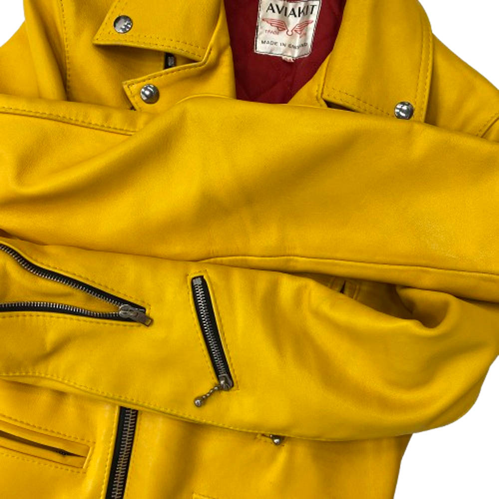 Lewis Leathers ルイスレザー Bermuda バミューダ LIXジップ ダブル ライダース ジャケット イエロー系 34【中古】