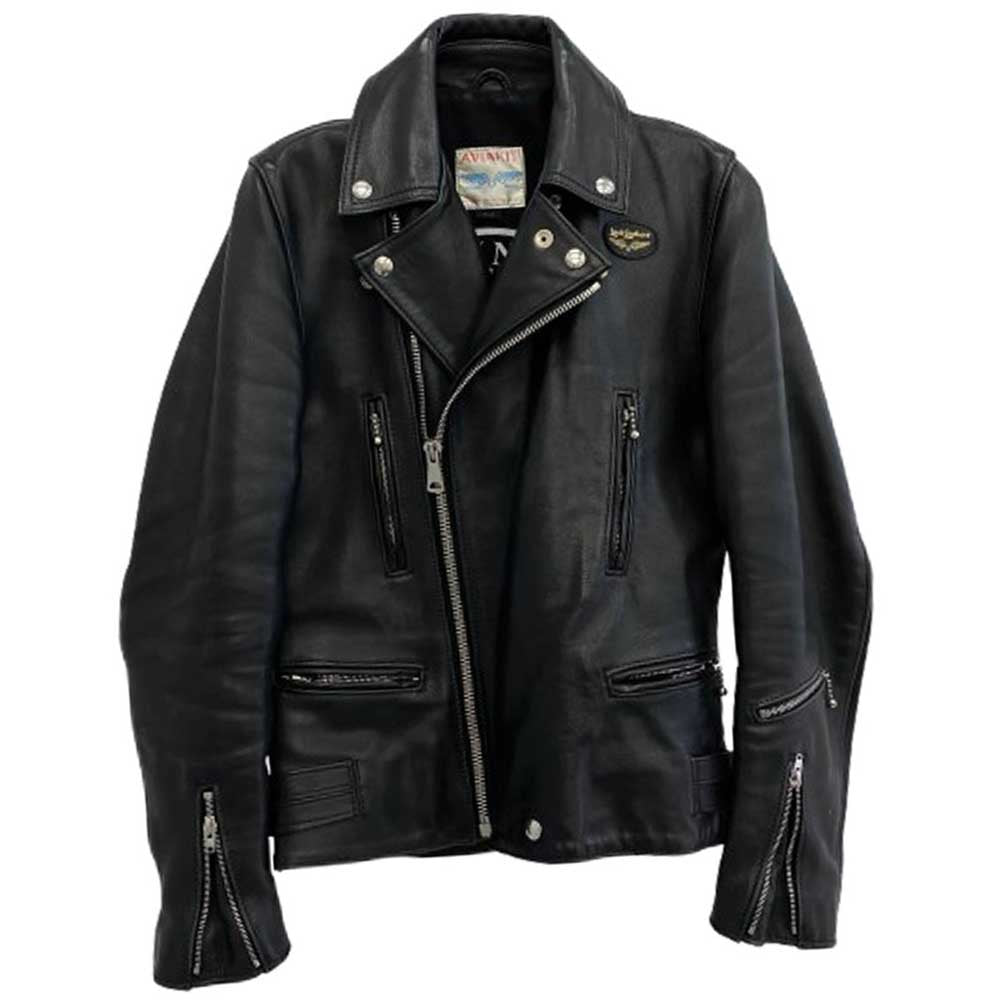 HYSTERIC GLAMOUR ヒステリックグラマー 0253LB05 × Lewis Leathers Ramones LIGHTNING ルイスレザー ラモーンズ ライトニング レザー ライダース ジャケット ブラック系 S【中古】