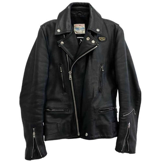 HYSTERIC GLAMOUR ヒステリックグラマー 0253LB05 × Lewis Leathers Ramones LIGHTNING ルイスレザー ラモーンズ ライトニング レザー ライダース ジャケット ブラック系 S【中古】