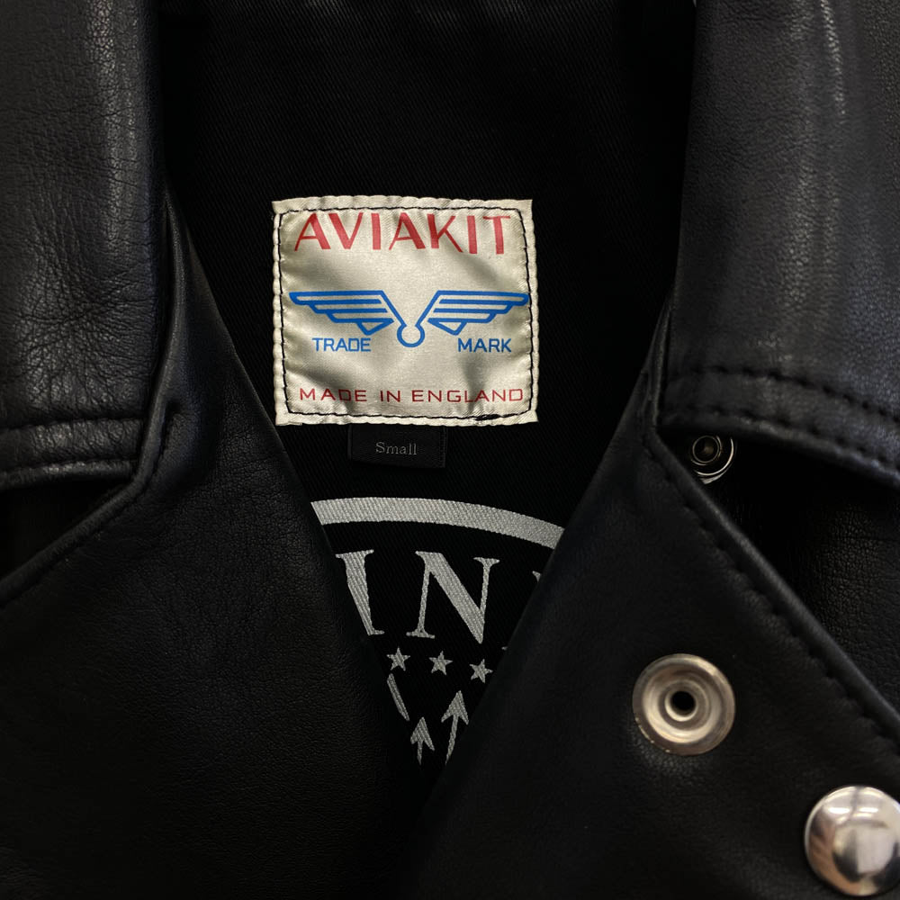 HYSTERIC GLAMOUR ヒステリックグラマー 0253LB05 × Lewis Leathers Ramones LIGHTNING ルイスレザー ラモーンズ ライトニング レザー ライダース ジャケット ブラック系 S【中古】