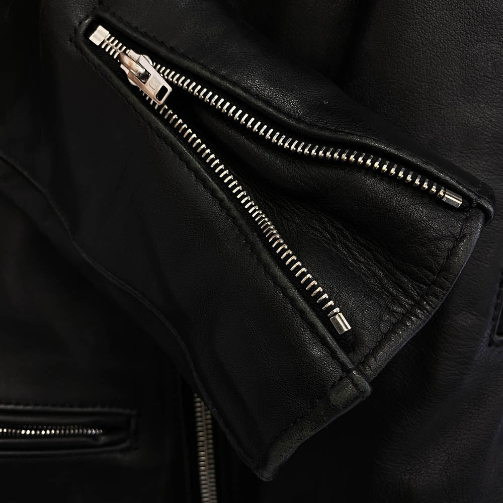 HYSTERIC GLAMOUR ヒステリックグラマー 0253LB05 × Lewis Leathers Ramones LIGHTNING ルイスレザー ラモーンズ ライトニング レザー ライダース ジャケット ブラック系 S【中古】