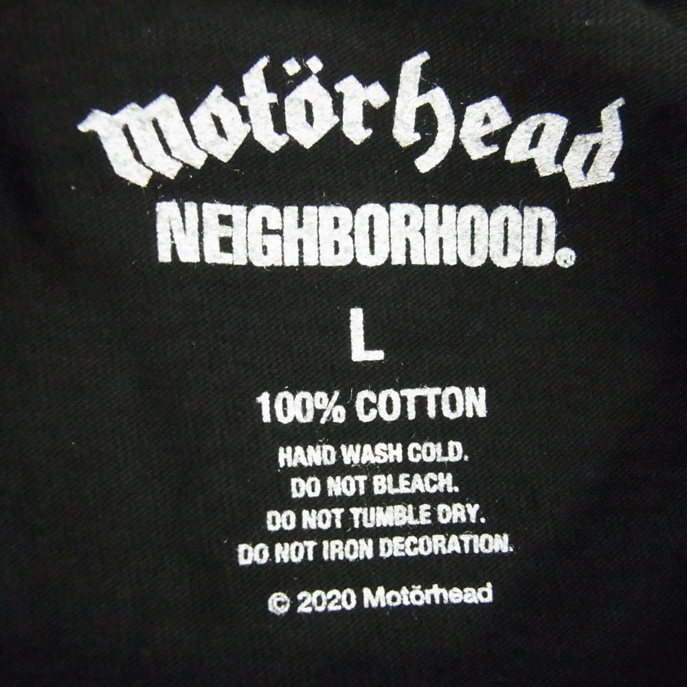 NEIGHBORHOOD ネイバーフッド 20AW 202PCMHN-LT01S × Motor Head モーターヘッド プリント ロングスリーブカットソー 長袖Tシャツ ブラック系 L【新古品】【未使用】【中古】