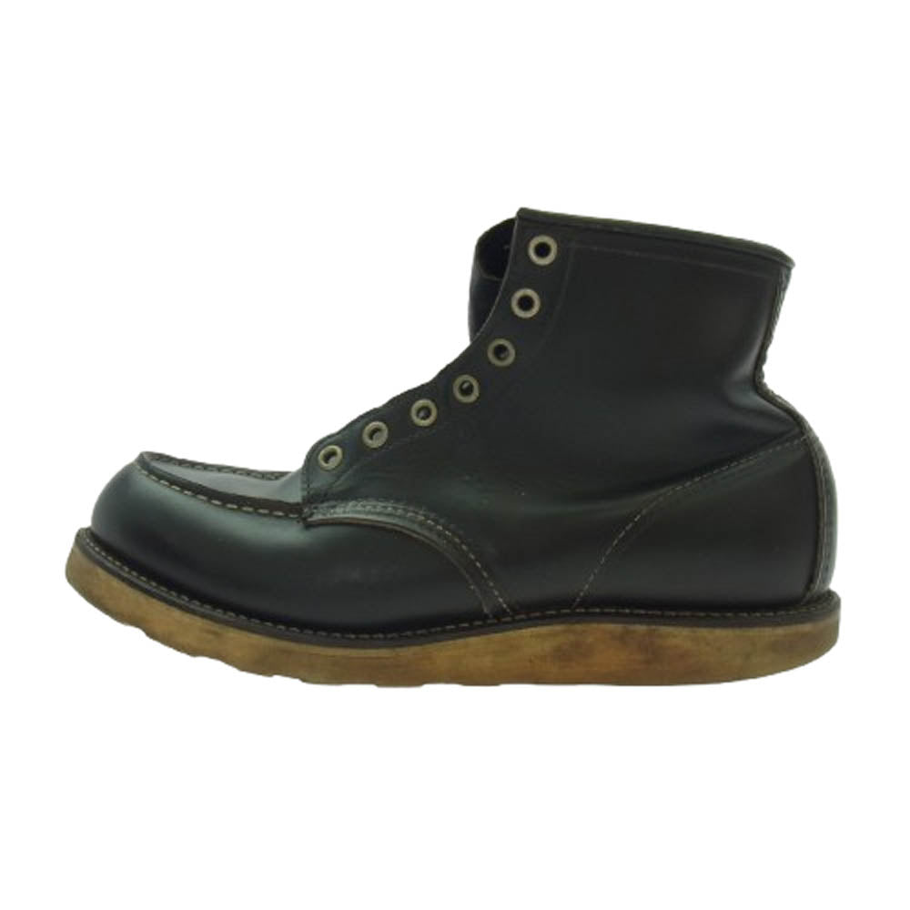 RED WING レッドウィング 8130 90's～00's USA製 刺繍羽タグアイリッシュセッター モックトゥ レザーブーツ ブラック系 9.5【中古】