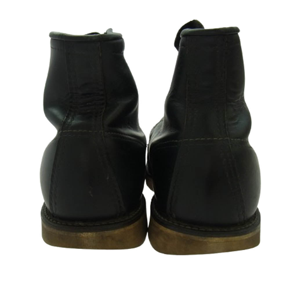 RED WING レッドウィング 8130 90's～00's USA製 刺繍羽タグアイリッシュセッター モックトゥ レザーブーツ ブラック系 9.5【中古】