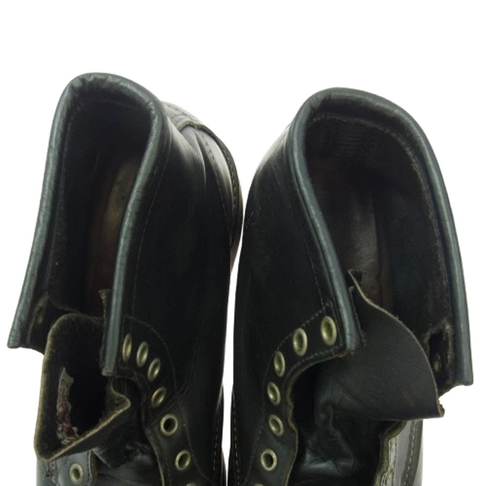 RED WING レッドウィング 8130 90's～00's USA製 刺繍羽タグアイリッシュセッター モックトゥ レザーブーツ ブラック系 9.5【中古】
