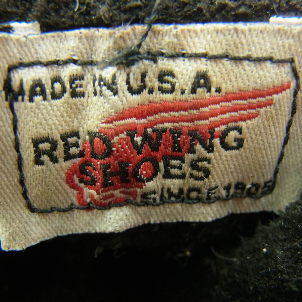 RED WING レッドウィング 8130 90's～00's USA製 刺繍羽タグアイリッシュセッター モックトゥ レザーブーツ ブラック系 9.5【中古】