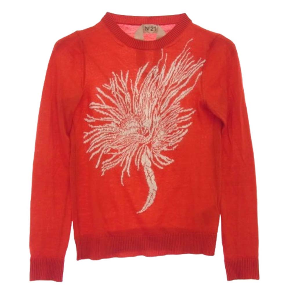 ヌメロヴェントゥーノ フローラル ニット セーター レッド系 38【中古】