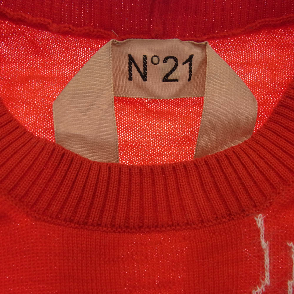 ヌメロヴェントゥーノ フローラル ニット セーター レッド系 38【中古】